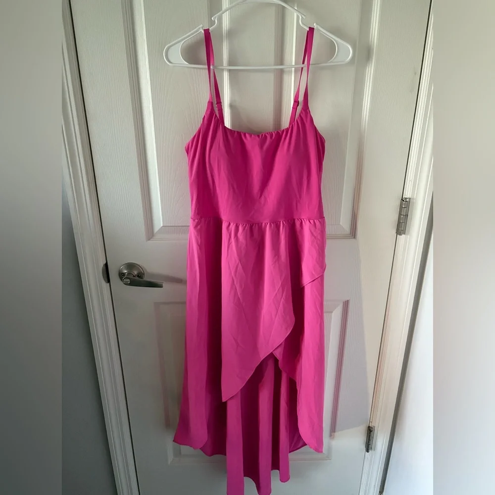 NWT - HALARA Pink Sleeveless High-Low Dress - medium - Picture 3 of 5